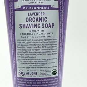 Dr Bronners Lavender Organic Shaving Soap Fair Trade Smooth Moisturizing 7 fl oz